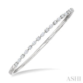 1 Ctw Marquise and Round Cut Diamond Fashion Bangle in 14K White Gold
