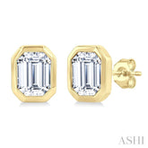 3/8 Ctw Emerald Pie Cut Diamond Fashion Stud Earrings in 14K Yellow Gold