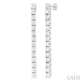 1/2 Ctw Single Line Drop Round Cut Diamond Tennis Earrings in 14K White Gold
