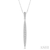 1/6 Ctw Spike Round Cut Diamond Pendant With Link Chain in 10K White Gold
