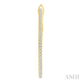 1/3 Ctw Inside & Outside Round Cut Diamond Hoop Earring in 14K Yellow Gold
