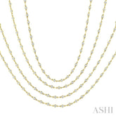 7 Ctw Bezel Set Round Cut Diamond Layered 60-Inch Necklace in 14K Yellow Gold