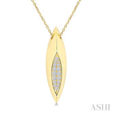 1/10 Ctw Marquise Shape Round Cut Diamond Fashion Pendant in 14K Yellow Gold