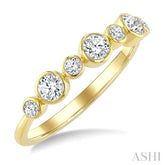 1/2 Ctw Bezel Set Round Cut Diamond Fashion Band in 14K Yellow Gold