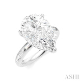 1/3 Ctw Pear Shape Baguette and Round Cut Diamond Semi-Mount Engagement Ring in 14K White Gold