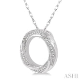 1/6 Ctw Open Center Whirlwind Diamond Fashion Pendant in 10K White Gold with chain