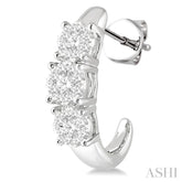 3/4 Ctw Lovebright Round Cut Diamond Earrings in 14K White Gold