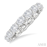 2 1/6 Ctw East-West Set Oval Cut Diamond Eternity Wedding Band in 14K White Gold