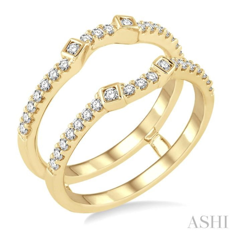 3/8 Ctw Round Cut Diamond Insert Ring in 14K Yellow Gold