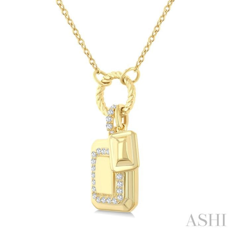 1/6 Ctw Emerald Charm Round Cut Diamond Fashion Pendant With Chain in 10K Yellow Gold