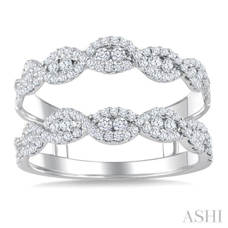 3/4 Ctw Round Cut Diamond Insert Ring in 14K White Gold