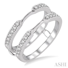 1/3 Ctw Round Cut Diamond Insert Ring in 14K White Gold
