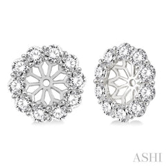 2 Ctw Round Cut Diamond Earrings Jacket in 14K White Gold