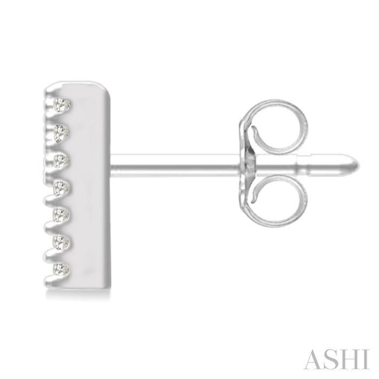 1/8 Ctw Initial 'M' Single Cut Diamond Earrings in 10K White Gold