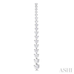 3 Ctw Round Cut Diamond Riviera Drop Earrings in 14K White Gold