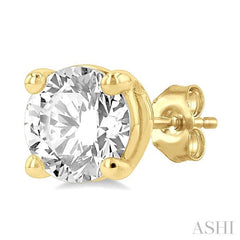 1 1/2 Ctw Round Cut Diamond Stud Earring in 14K Yellow Gold