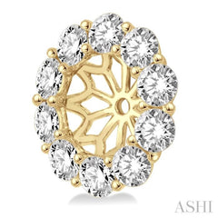 2 Ctw Round Cut Diamond Earrings Jacket in 14K Yellow Gold