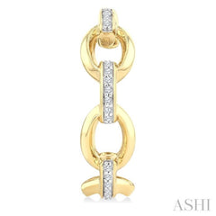 1/10 Ctw Bold Open Window Oval Shaped Round Cut Diamond Fashion Hoop Earrings in 10K Yellow Gold