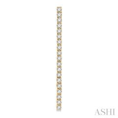 2 Ctw Single Line Drop Round Cut Diamond Tennis Earrings in 14K Yellow Gold