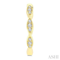 1/6 Ctw Marquise Shape Carving Round Cut Diamond Fashion Hoop Earrings in 10K Yellow Gold
