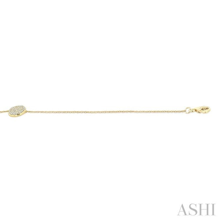 1/6 Ctw Petite Circular Disc Round Cut Diamond Fashion Bracelet in 10K Yellow Gold