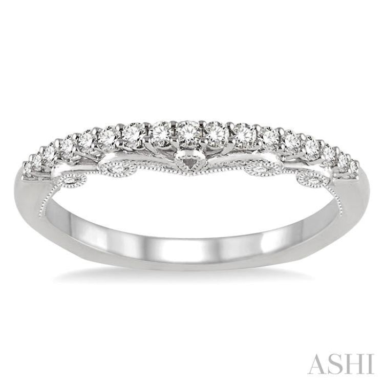 1/4 Ctw Round Cut Diamond Wedding Band in 14K White Gold