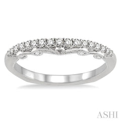 1/4 Ctw Round Cut Diamond Wedding Band in 14K White Gold
