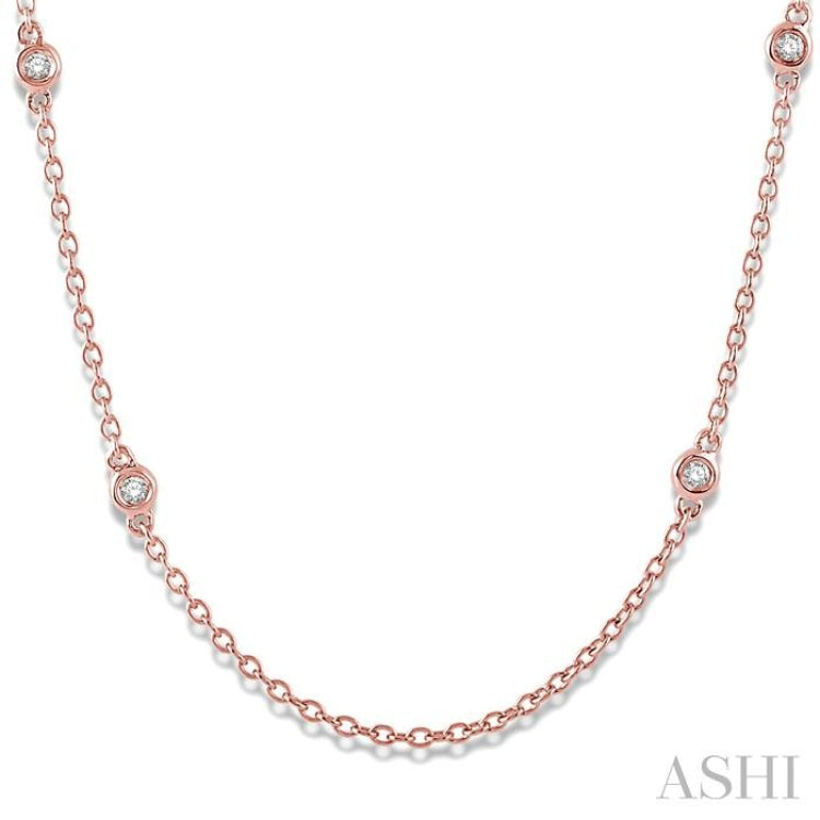 1/5 Ctw Round Cut Diamond Fashion Necklace in 14K Rose Gold