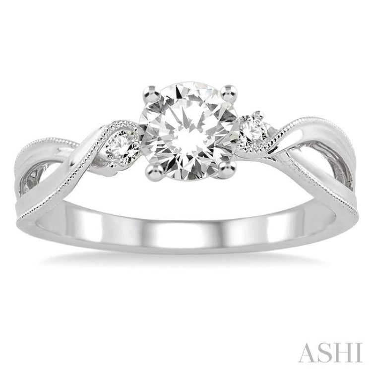 1/20 Ctw Diamond Semi-Mount Engagement Ring in 14K White Gold