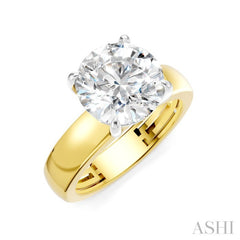 1/20 Ctw Round Shape Round Cut Diamond Semi-Mount Engagement Ring in 14K Yellow and White Gold