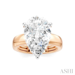 1/6 Ctw Pear Shape Round Cut Diamond Semi-Mount Engagement Ring in 14K Rose and White Gold