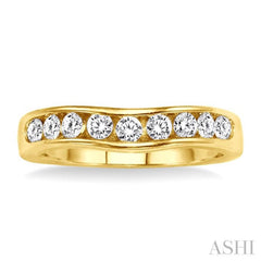 1/2 ctw Round Cut Diamond Matching Wedding Band in 14K Yellow Gold