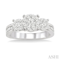 3/4 Ctw Lovebright Round Cut Diamond Ring in 14K White Gold