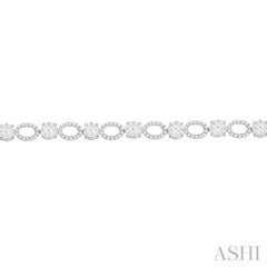 3 1/3 Ctw Lovebright Round Cut Diamond Bracelet in 14K White Gold