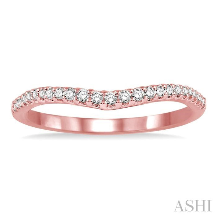 1/6 ctw Round Cut Diamond Wedding Band in 14K Rose Gold