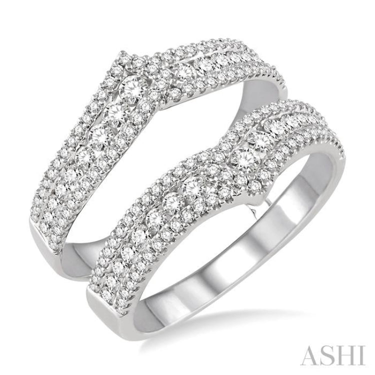 1.00 ctw Round Cut Diamond Insert Ring in 14K White Gold