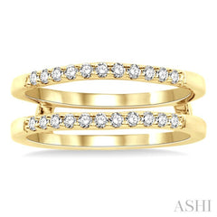 1/3 Ctw Round Cut Diamond Insert Ring in 14K Yellow Gold