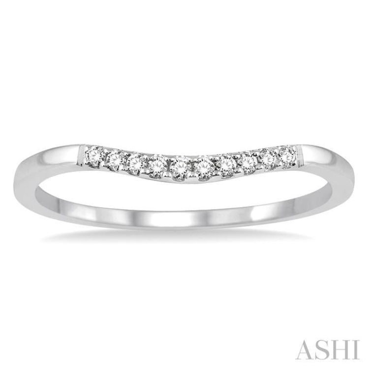 1/20 Ctw Round Cut Diamond Wedding Band in 14K White Gold