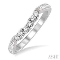 1/5 ctw Round Cut Diamond Wedding Band in 14K White Gold