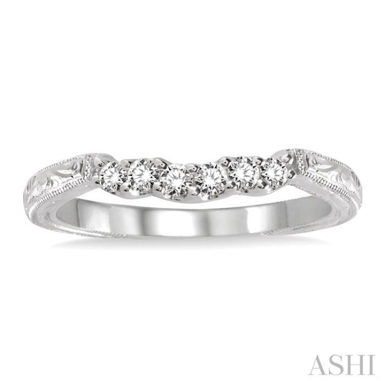 1/5 ctw Round Cut Diamond Wedding Band in 14K White Gold