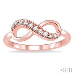 1/6 ctw Round Cut Diamond Infinity Petite Ring in 10K Rose Gold