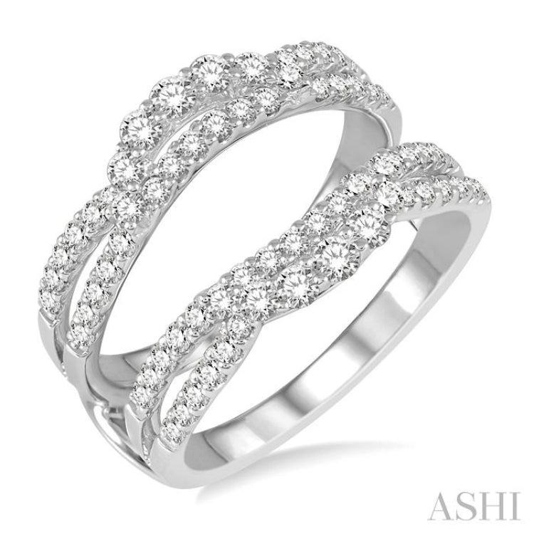 1.00 ctw Round Diamond Insert Ring in 14K White Gold