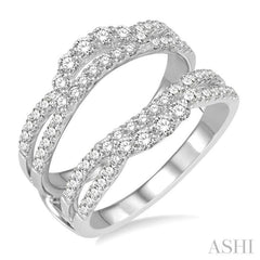 1.00 ctw Round Diamond Insert Ring in 14K White Gold