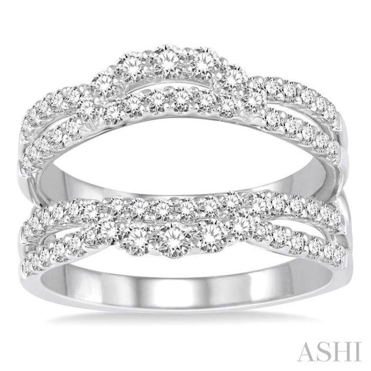 1.00 ctw Round Diamond Insert Ring in 14K White Gold