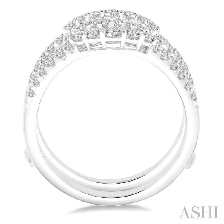 1.00 ctw Round Diamond Insert Ring in 14K White Gold