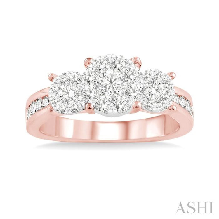 1/2 Ctw Lovebright Round Cut Diamond Ring in 14K Rose and White Gold