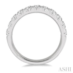 1.00 ctw 11 Stone Round Cut Diamond Wedding Band in 14K White Gold