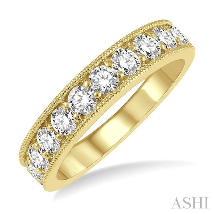 1.00 ctw Round Cut Diamond Wedding Band in 14K Yellow Gold