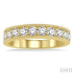 1.00 ctw Round Cut Diamond Wedding Band in 14K Yellow Gold