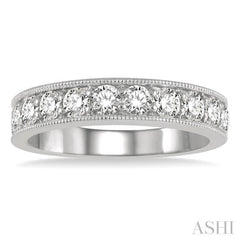 1.00 ctw Round Cut Diamond Wedding Band in 14K White Gold